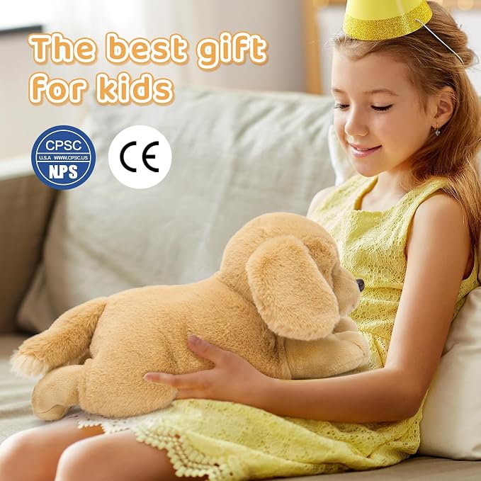 MaoGoLan 4pcs Golden Retriever Stuffed Animal with Babies Inside - 18" Mommy Dog Stuffed Animal with 3 Puppy Plushies, Soft Cute Stuffed Dog Plush Toys for Kids Girls Boys Birthday