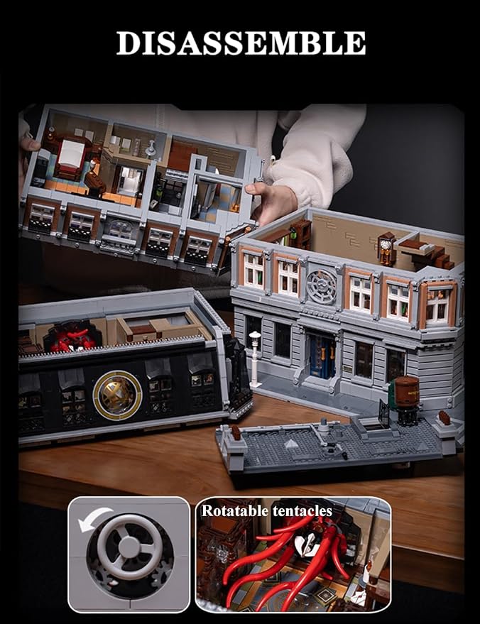 New York Sanctorum Sanctums Modular Architecture Bulding Set with Light, Collectible or Home Office Display, Model Collectors Anime Enthusiasts, Ideas Gift for Adult and Film Fans 6619pcs