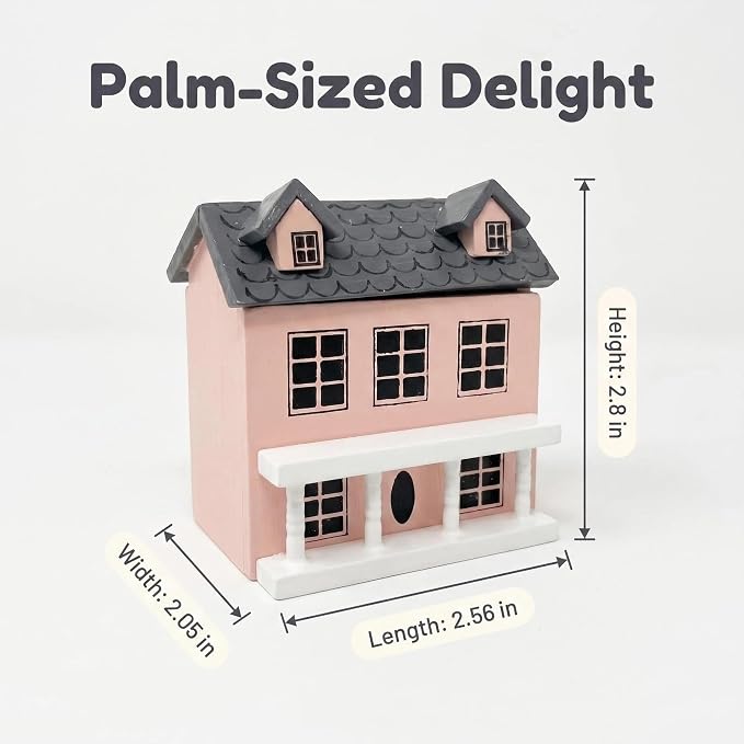 Miniature Villa Model Wooden Tiny House Compact Dollhouse Mini House Storage Decoration Ornament Accessory for Tabletop Display