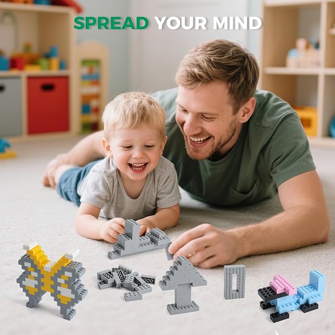 HUIZDQ 500 Piece Classic Building Bricks and 1 Gray Baseplate, 2x4 Bricks Bulk Creative Building Toys, Blocks Bulk for Kids Ages 6+, Light Gray(Samll Bricks, 1.25x0.62x0.47 in)