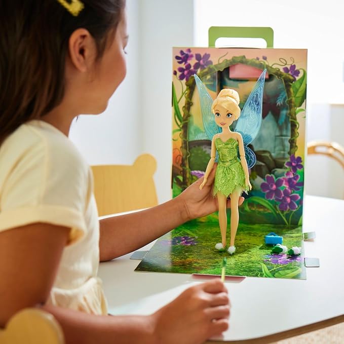 Disney Store Official Tinker Bell Story Doll - 11 Inches - Includes Coloring Book and Additional Dress, Princess Doll in Classic Outfit, Disney Princess Toys