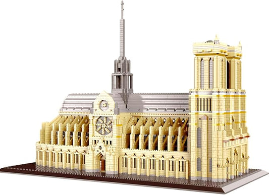 alltogetho Paris Notre Dame Cathedral Micro Building Blocks, 7300+ Pieces 3D Challenging Architecture Set for Adults - Collectible Display Model Educational Souvenir Gift for History & Art Lovers