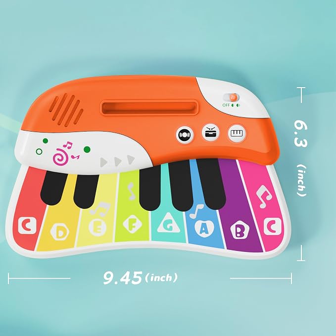 Baby Piano Keyboard for Toddlers 1-3, Touch Sensor Toddler Piano Toy for Baby Musical Toy w/ 3 Modes, 12 Melodies, Music Card Girl Toy Kid Keyboard, Birthday Christmas for 1-4 Years（Color Random）