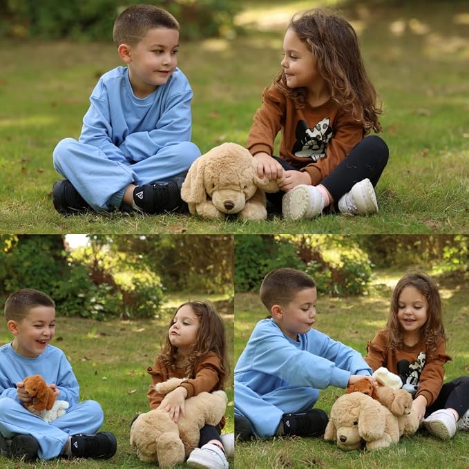 MaoGoLan 4pcs Golden Retriever Stuffed Animal with Babies Inside - 18" Mommy Dog Stuffed Animal with 3 Puppy Plushies, Soft Cute Stuffed Dog Plush Toys for Kids Girls Boys Birthday