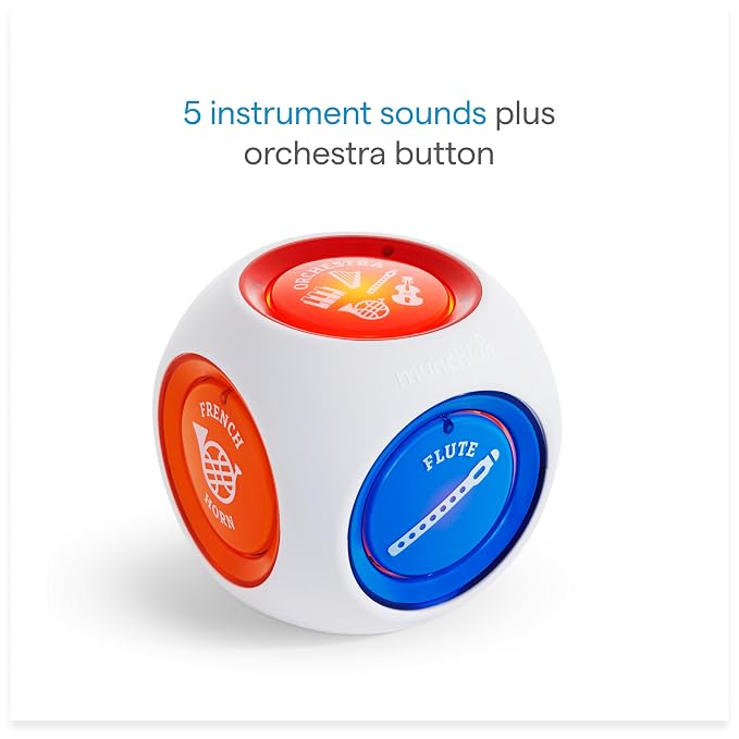 Munchkin Mozart Magic Cube Music Toy for Baby and Toddler - Includes 5 Instrument Sounds, 8 Mozart Songs and Lights