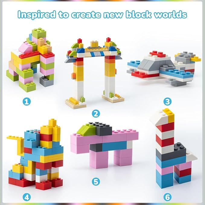 1200 Pieces Classic Building Bricks Set – Bulk Basic Blocks in 12 Colors & 14 Shapes, Compatible Bulk Block, STEM Educational Toy Suitable for Boys & Girls Ages 6+, Packed in Box.