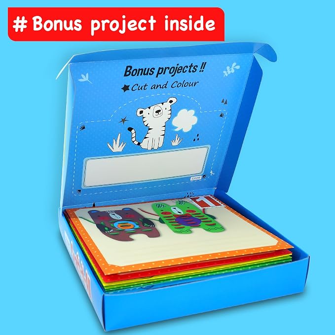 EZCRA Craft Kits for Kids Ages 4-8 - 21 Projects in 1 Craft Box for Kids - All Inclusive No Mess Arts and Crafts Kit, Educational Activity Box for Boys & Girls