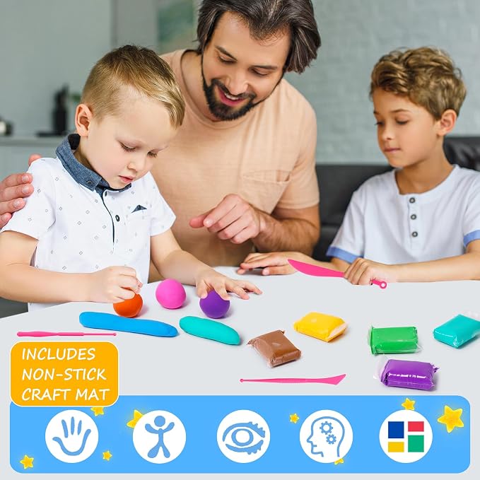 Air Dry Clay Kit, 36 Colors Modeling Clay with Tools | Ultra Light, Safe and Non-Toxic, 3 Sculpting Tools