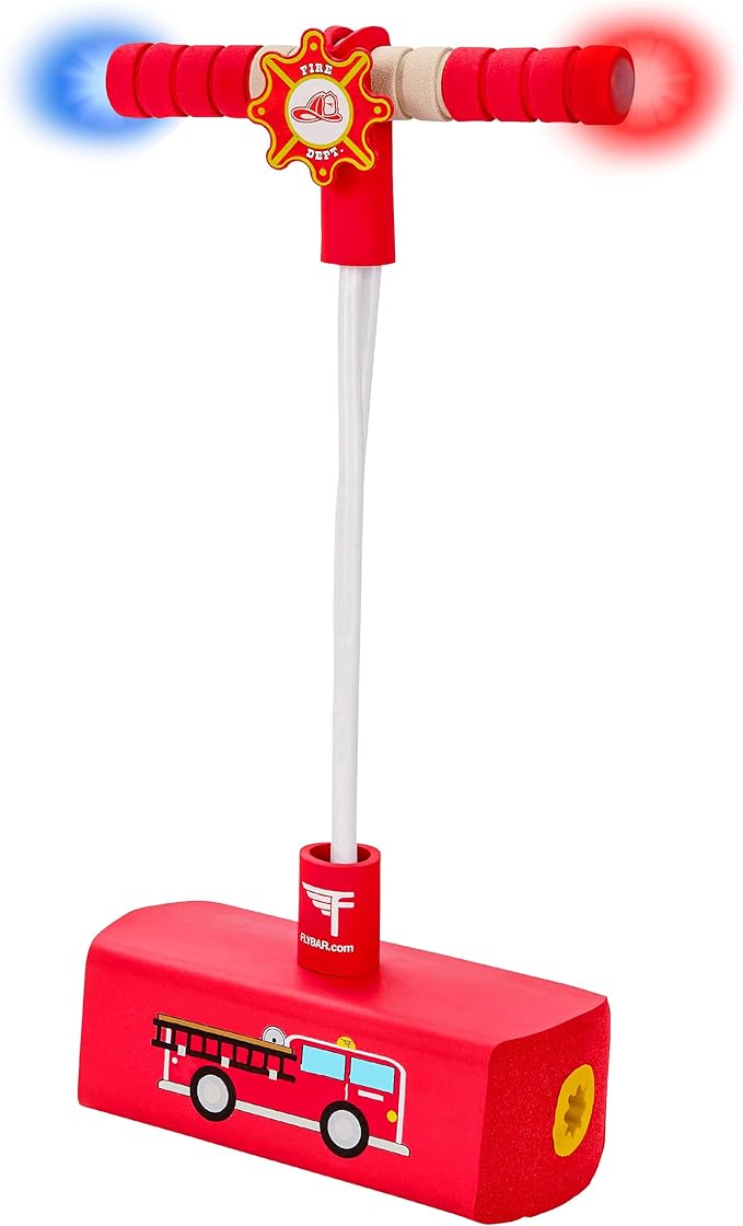 Flybar My First Foam Pogo Jumper for Kids Fun and Safe Pogo Stick for Toddlers, Durable Foam and Bungee Jumper for Ages 3 and up, Supports up to 250lbs (Red Fire)