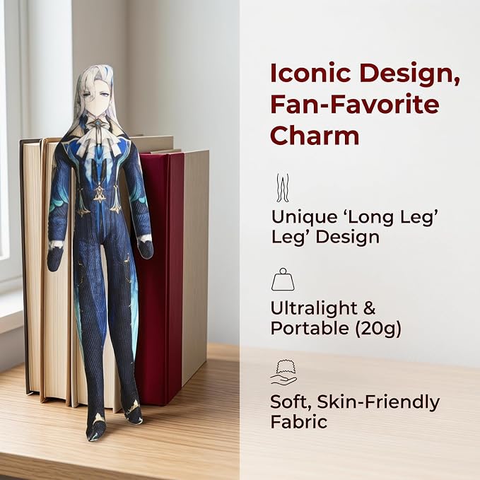 Neuvillette Anime Figure Keychain for Adult Fans, Genshin Impact Collectible Bag Hanging Keyring