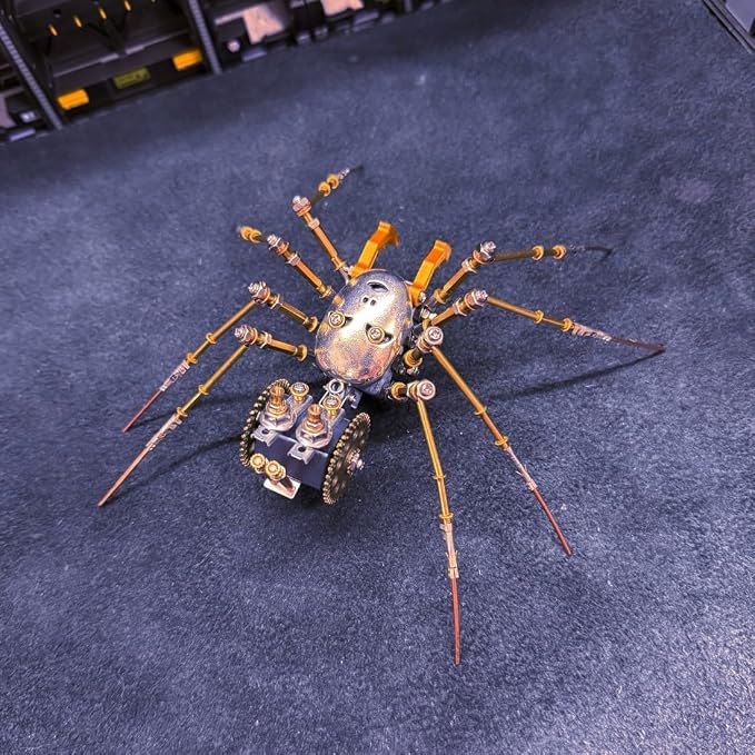 3D Metal Insect Puzzle for Adults, 186PCS Human-Face Hunting Mechanical Spider Model Kit, DIY Assembly Metal Puzzle Decoration Gift for Birthday Christmas