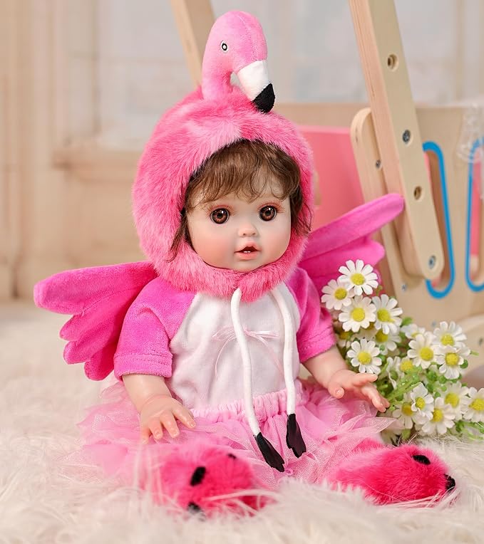 Reborn Baby Dolls, 18 Inch Large Realistic Hand-Rooted Hair Lifelike Baby Dolls with Accessories for 3+ Year Old Girls Gifts, Pretend Play, Collection