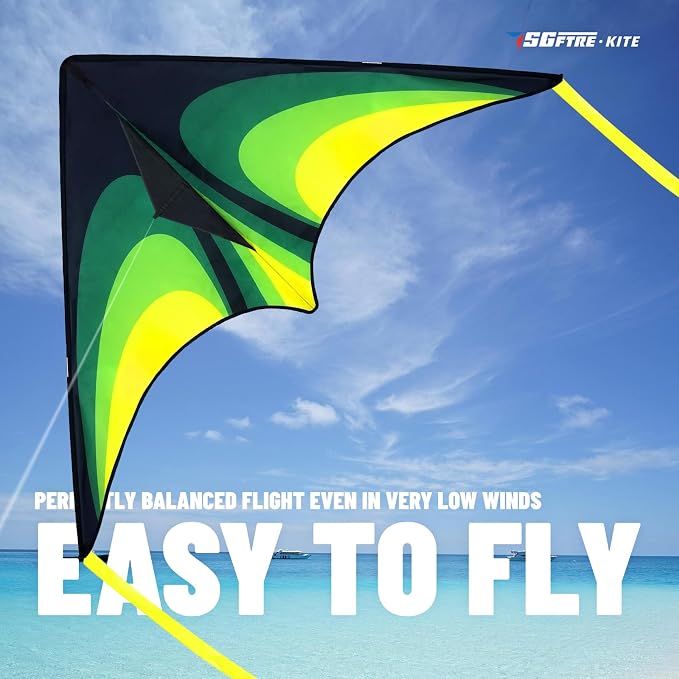 Delta Kite Set for Kids and Adults,Extremely Easy to Launch for Beginners, Perfect for Beaches and Parks,ites for Beach Trip Park Family Outdoor Games and Activities (Speed Triancle - G, 1)