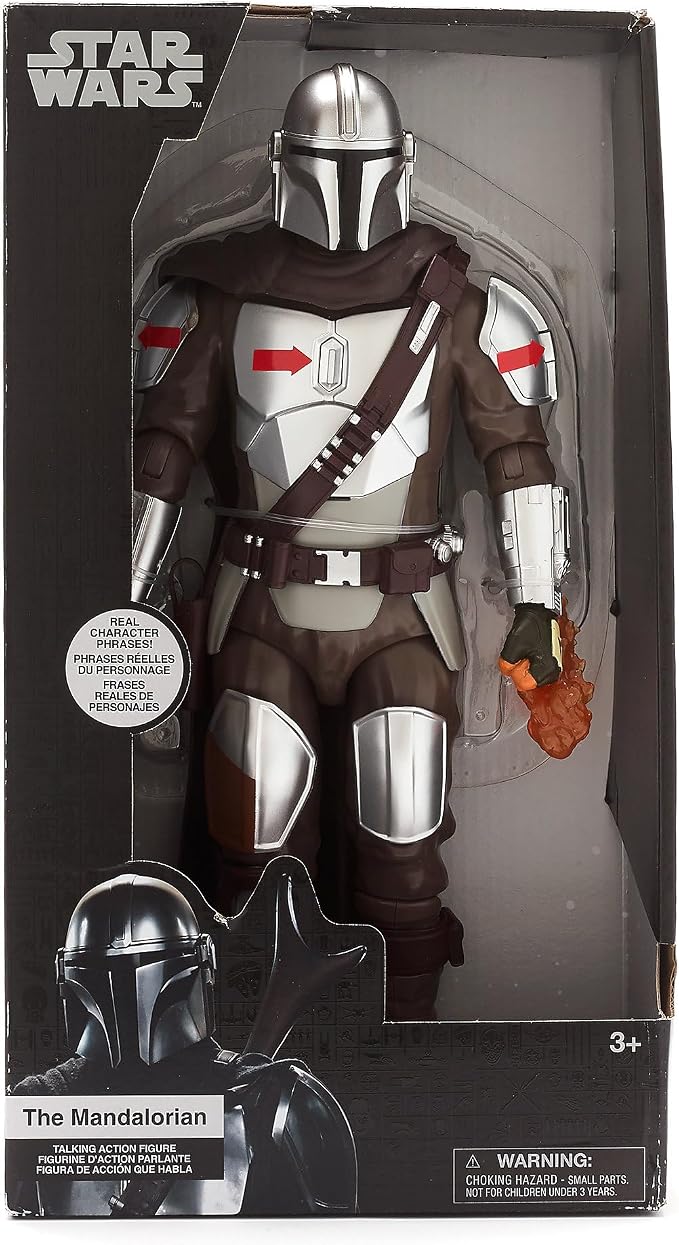 Disney Store Official The Mandalorian Talking Action Figure - 13 Inch Interactive Star Wars Toy with IB-94 Blaster - Articulated Kid Toy with Light & Sound Effects