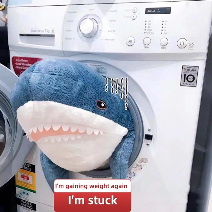 39.4 Inch XXL 15% Chubbier Weighted Giant Shark Stuffed Animal,Soft Chonky Shark Toys Shark Plush Pillows Stuffed Shark for Brave Boy's and Girl's Room Décor,Perfect Stress Relief for Women