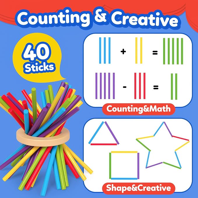 ROOCHKD Wooden Sorting Toy Montessori Color & Shape Sorter Class Activity Toddlers Fine Motor Game for Colors and Shapes Recognition, Birthday Gifts for Boys and Girls (Wood Sorting Tower)