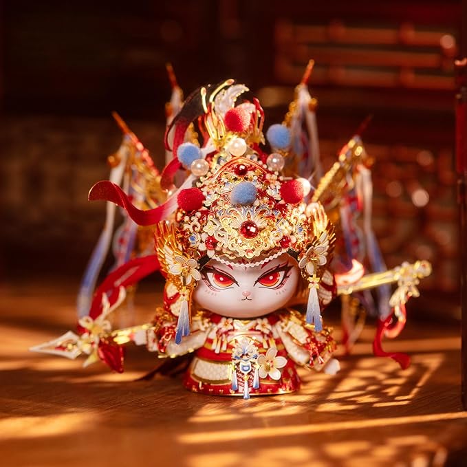 MU 3D Metal Puzzles Building Hua Mulan Figurine Character Themed Kitten Kitty, Women Hero Cat Figure Metal Model Kits Miniature Build, Assembling DIY Sets Hobby Birthday Gifts Home Desk Office Decor
