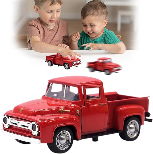 Little Red Truck Toy for Toddlers 3 4 5 6 7 8 Year Old Boys Girls,1:32 Alloy Toddlers Car Toy Driveable,Car Door Can Open,Toy Trucks for Kids Easter Christmas Birthday Gifts