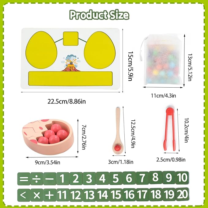 Kids Learning Toys Set, Montessori Math Game for Toddlers, Number Counting Toy Color Sorting Activities, STEM Toys for Preschool 3+ Boys Girls Birthday Gift