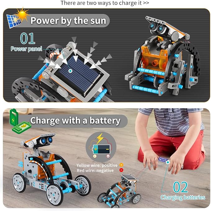 Lucky Doug Solar Power Robot Building Kits Toys for Boys Girls Ages 8-13, STEM Kit Gifts for Kids 8 9 10 11 12 13 Years, DIY Educational Science Building Robotic Set Gifts for Teenagers