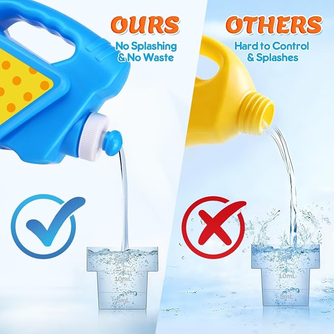 Yunaking Bubbles Solution Concentrated 64oz (Makes 5 Gallons), Non-Toxic Bubbles Refills for Bubble Machine, Gun, Wand, Mower, Giant Bubble Toys for Kids Parties Outdoor Easter Wedding(Red+Blue)