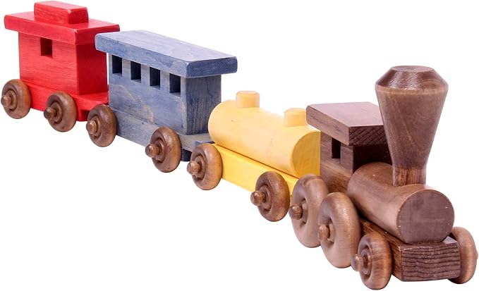 Wooden Train Toy Play Set - 24" Long - CPSIA-Approved Finish (Circus Splash)