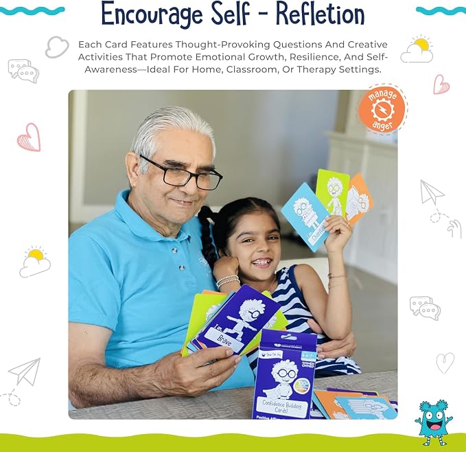 Confidence Building Cards for Kids | 50+ Positive Affirmation & Self-Esteem Building Activities | Mindfulness, Emotional Intelligence & Self-Reflection Deck | Screen-Free Learning Tool for Ages 4+