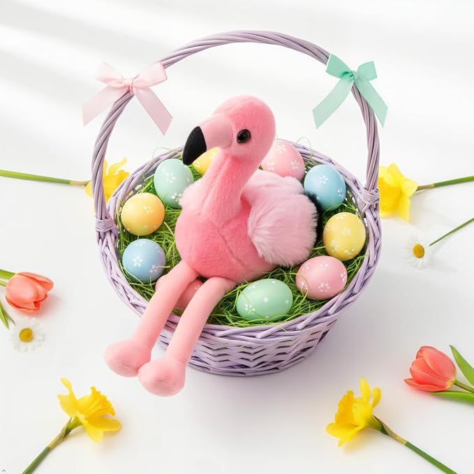 The Petting Zoo Flamingo Stuffed Animal Plushie, Gifts for Kids, Wild Onez Babiez Zoo Animals, Flamingo Plush Toy 6 inches