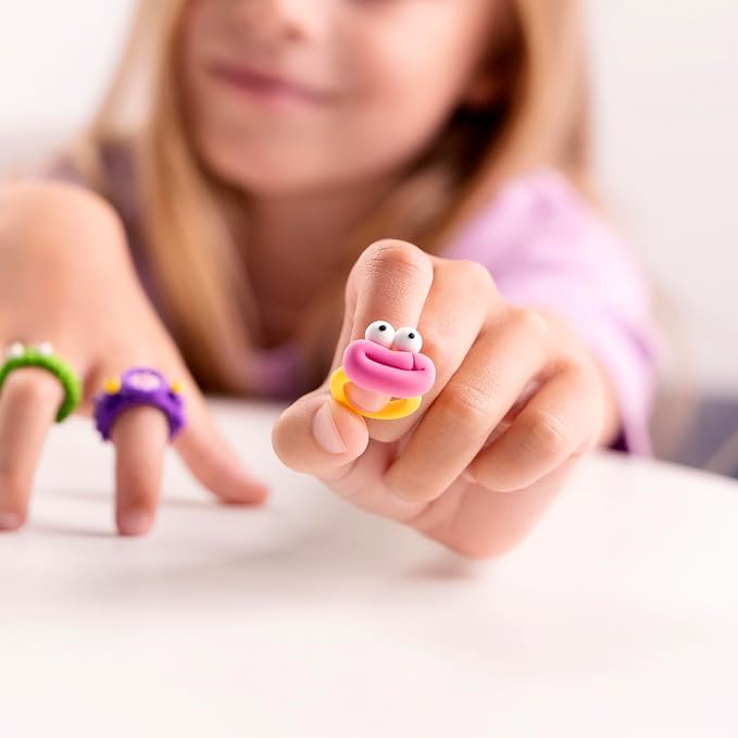 HEY CLAY Bijou - Clay Kit for Accessories Creation - Air Dry Clay with Tools and Fun Interactive App for Kids 3+ (Alien Rings)