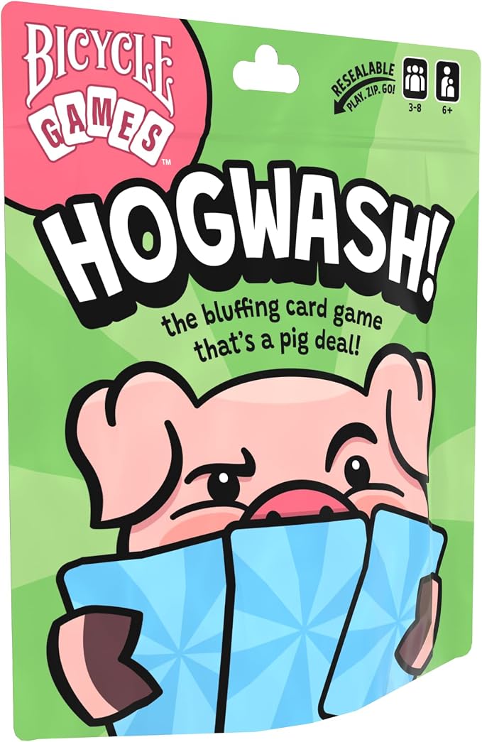 Bicycle Hogwash Card Game – Fast‑Moving Family Bluffing Game for Kids & Adults, Easy‑to‑Learn Party Card Game with Colorful Artwork, Fun Travel‑Friendly Game Night Deck