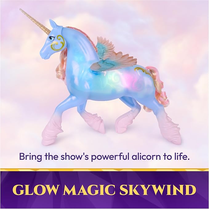 Unicorn Academy, Interactive Glow Magic Skywind Unicorn Toy with Magical Lights & Sounds, Dolls & Unicorn Toys for Girls, Birthday Gifts for Ages 4 and up