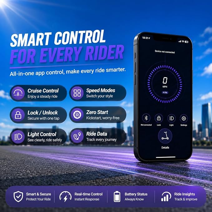 Electric Scooter for Adults, Teens & Big Kids, 350W-500W Motor, 10Mph-21 MPH & 10-28 Miles Max Range, 6.5 to 10 inch Tires, Portable Lightweight E-Scooter
