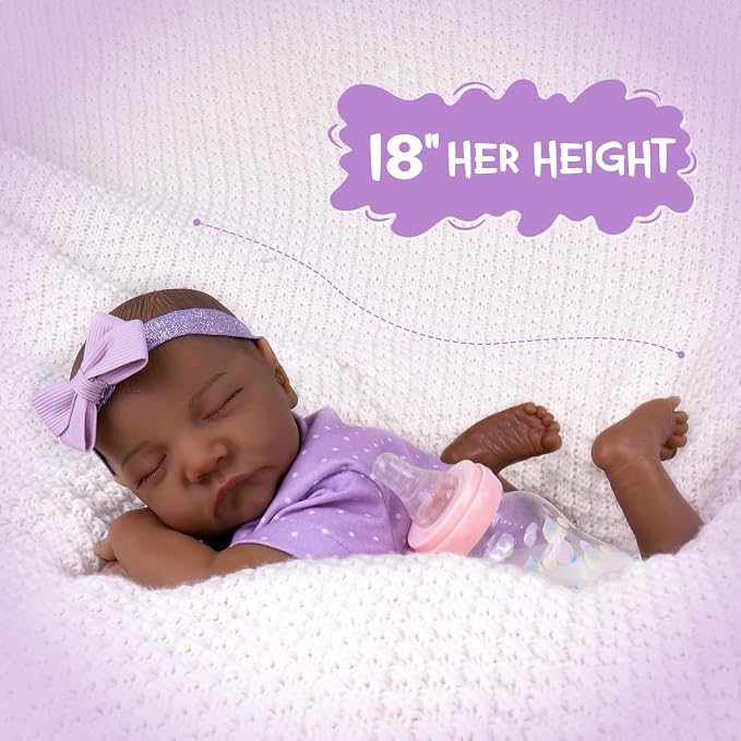 Aori Reborn Baby Dolls Black - Realistic Baby Doll Girl Black 18-inch, Real Life Soft Vinyl American Doll, Nice Gift for Kids, New-Parents, Grand-Parents, Doll Collectors