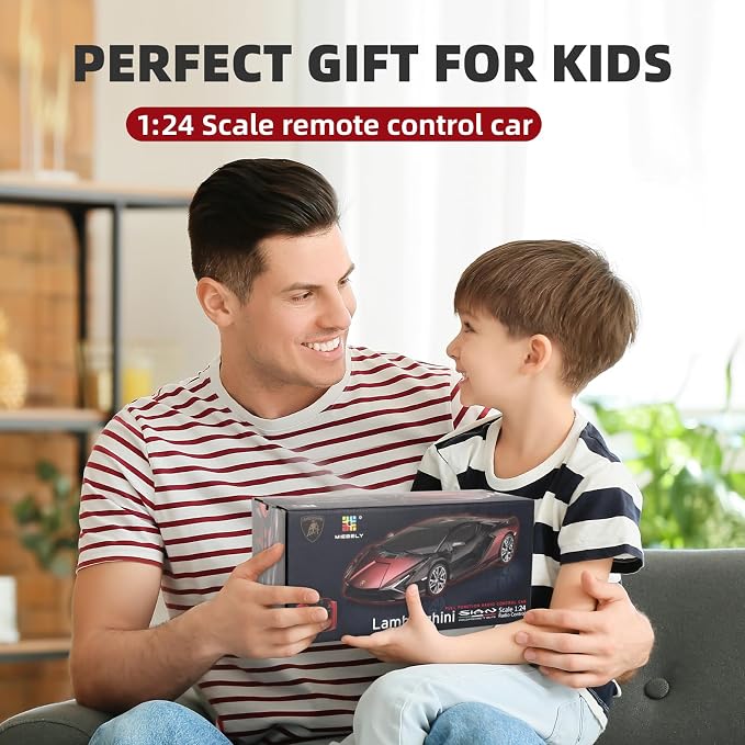 MIEBELY Lamboghini RC Car - 1:24 Scale Lambo Toy Car 2 X 3.7V 500mAh, Sián Fast Remote Control Car for Boys 8-12, Rc Race Model Birthday Gifts for Kids Adults Boys Girls Age 6-12 Year Old