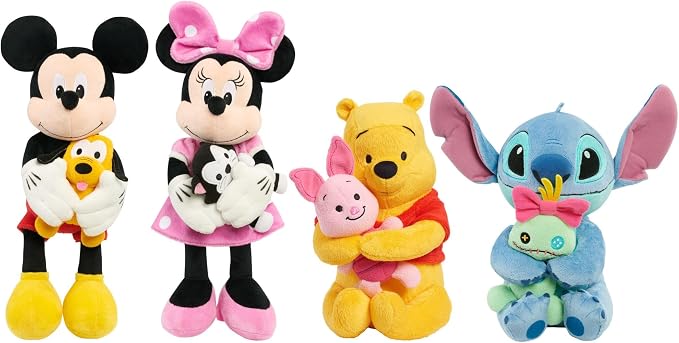Disney Classics Lil Friends Mickey Mouse and Pluto 11.5-inch Large Plushie Stuffed Animal, Kids Toys for Ages 2 Up by Just Play