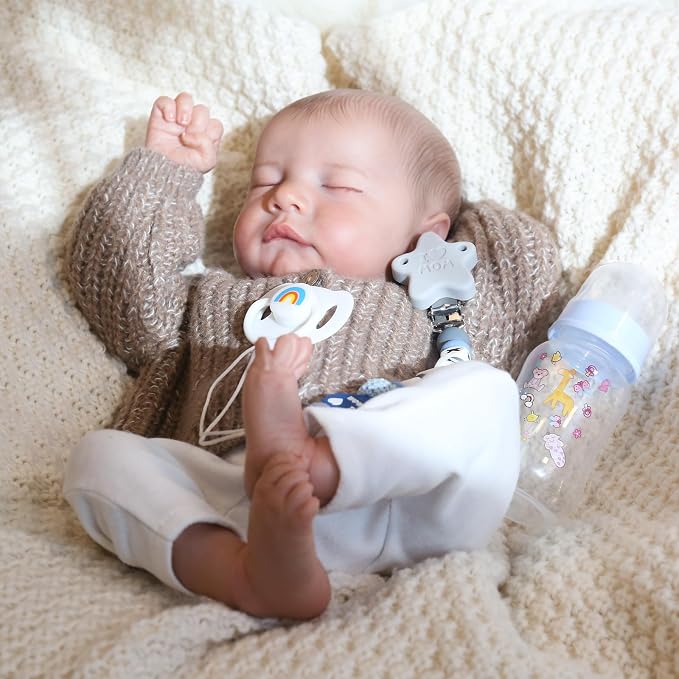 CHAREX Lifelike Reborn Baby Dolls Boy - 18 Inch Realistic Baby Doll Newborn Soft Cloth Body, Real Life Baby Dolls Poseable, Complete Gift Set for Kids Age 3+
