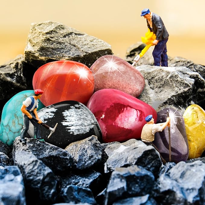 Gamerside Rock Collection for Kids - 25 Unique Gemstones & Crystals - Educational Geology Science Kit, Perfect STEM Toy Gift for Boys & Girls Ages 6-12