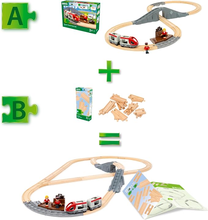 BRIO World – 36099 Starter Track Pack | 12-Piece Wooden Train Track Set for Kids Aged 3 Years Up
