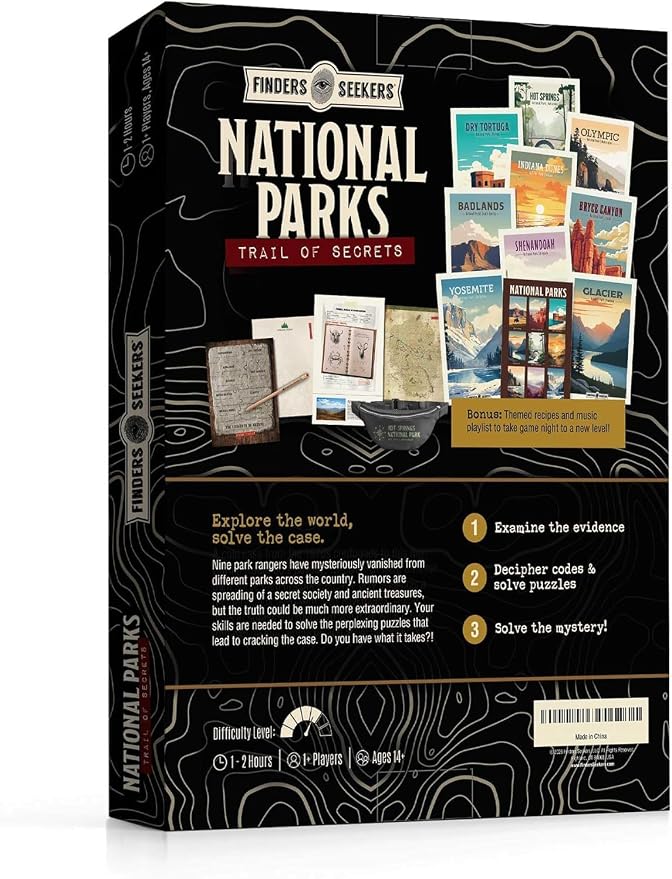 Escape Room Game for Adults – National Parks Mystery Adventure, Solve the Case at Home, Puzzle & Detective Game, Escape Room in a Box, 1–8+ Players