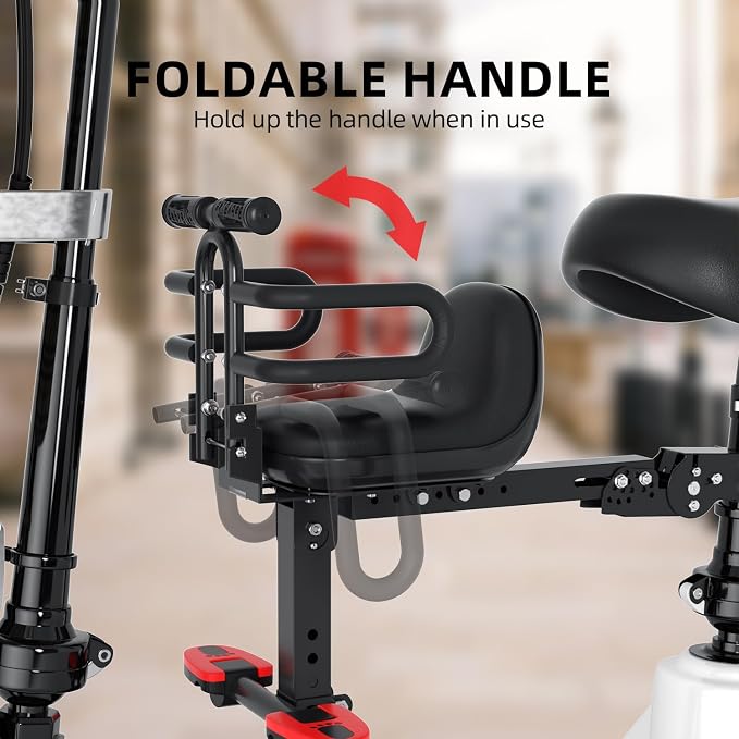 XIEEIX Bike Child Seat,Front Mount Detachable Bicycle Kids Seat, Child Seat with Shock Absorbing Pedal Guardrail，Suitable for Pedal Scooter Motorcycle Bicycle