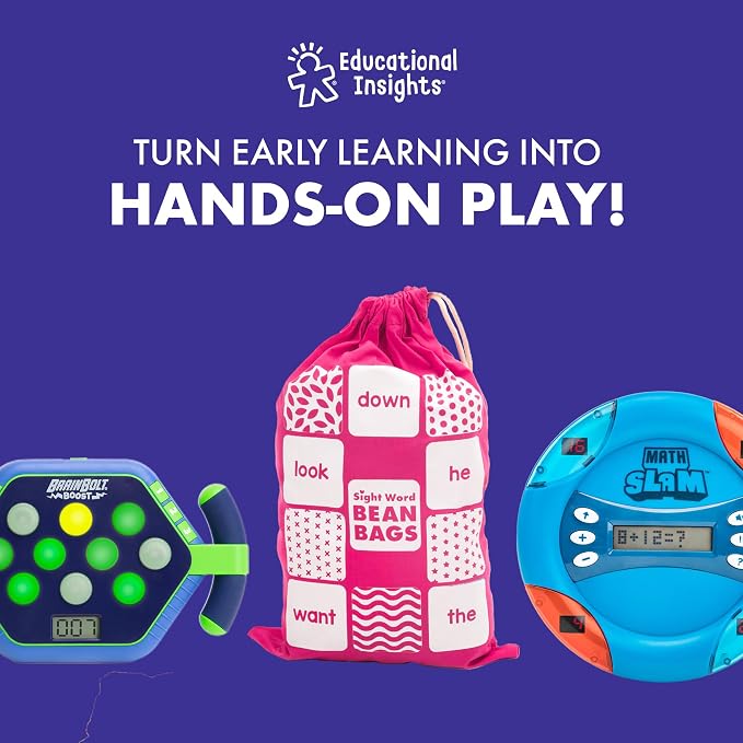 Educational Insights Sight Word Slam - Kindergarten Learning Activities, Sight Word Games, Electronic Phonics Flash Cards, Reading Games for Kids 5-7, Learn to Read CVC Words, Literacy Development