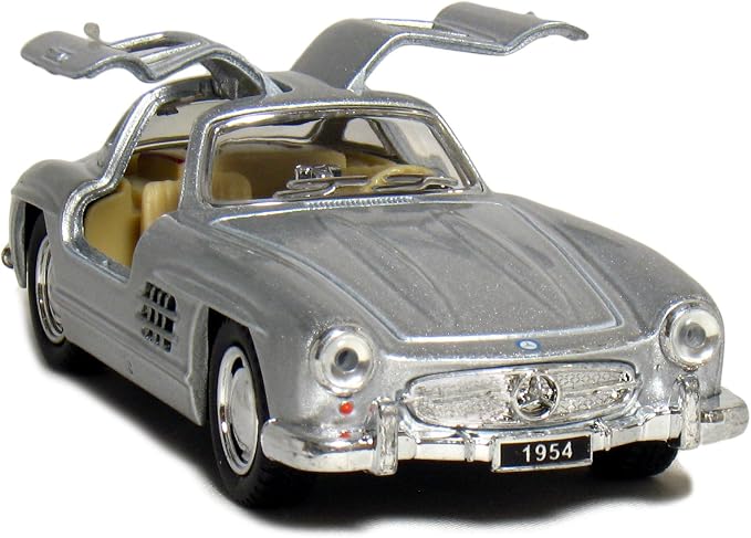 KiNSMART - 1954 Mercedes-Benz 300 SL Coupe Silver 5" 1:36 Scale Die Cast Metal Model Classic Super Car Toy