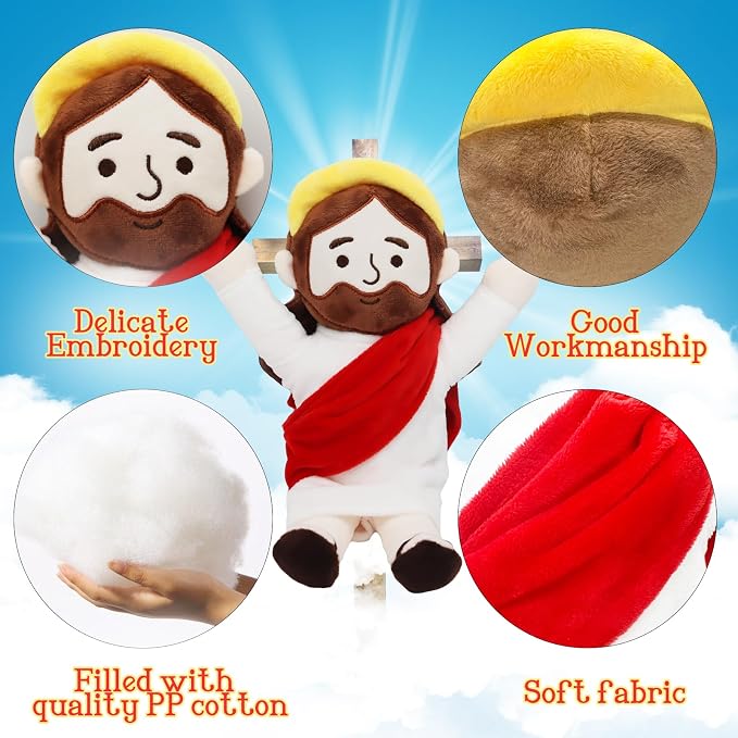 Yelakey 13" Jesus Plush Jesus Stuffed Doll Christian Plushie Doll for Easter Christmas Church Religious Gifts for Kids Adults