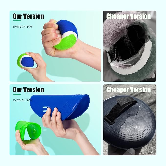 Toss and Catch Ball Game Set, Upgraded Sticky Paddle Ball Set for Kids & Toddlers, Sturdy & Water-Resistant Outdoor Backyard Beach Pool Toy, Birthday Gift for Boys Girls Ages 3-12
