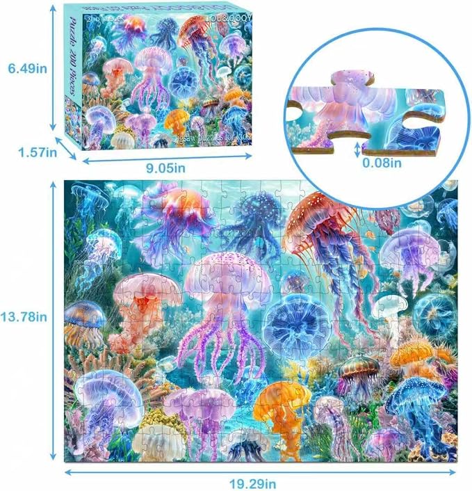 Puzzles for Kids Ages 6-8 8-10 Year Old -200 Piece Jigsaw Puzzle for Adults Toddler Children Learning Educational Puzzles Toys Learning Educational Toys for Boys and Girls