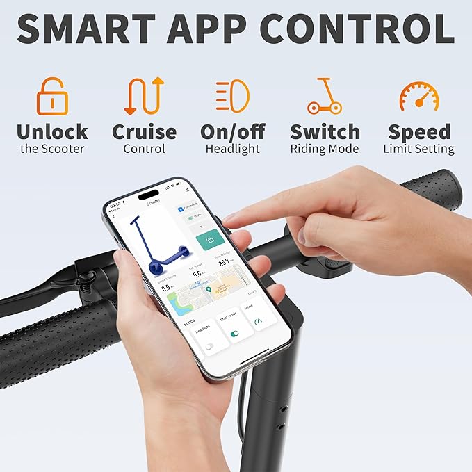 Aovowheel Electric Scooter for Adults, Folding E Scooter with 350W/500W Motor 16/24 Mph Top Speed, Max 19-23 Miles Long Range, 8.5''/10''/14''Tires Commuting Scooters with Dual Brakes System, APP