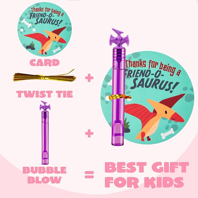 JOYIN 32 Packs Valentine's Day Gift Cards with Mini Bubble Wands for Kids, Valentine's Party Favor, Classroom Exchange Gift for Kids, Holiday Reward Prizes