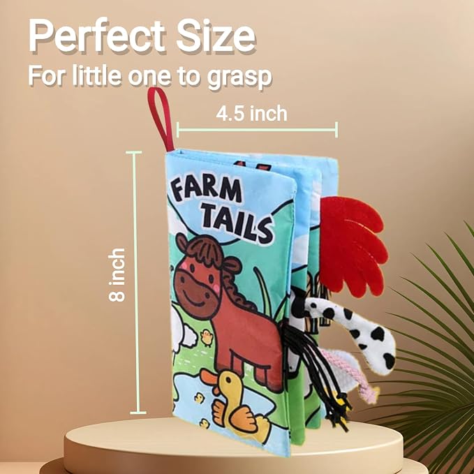 Sensory Baby Books 0-6 Months, Tummy Time Soft Cloth Baby Toys 0-3-4-5-6-7-8-9 6-12 Month Old, Newborn Infant Boy Essentials Gifts Travel Toy Touch and Feel Crinkle Busy Book for Babies Girl
