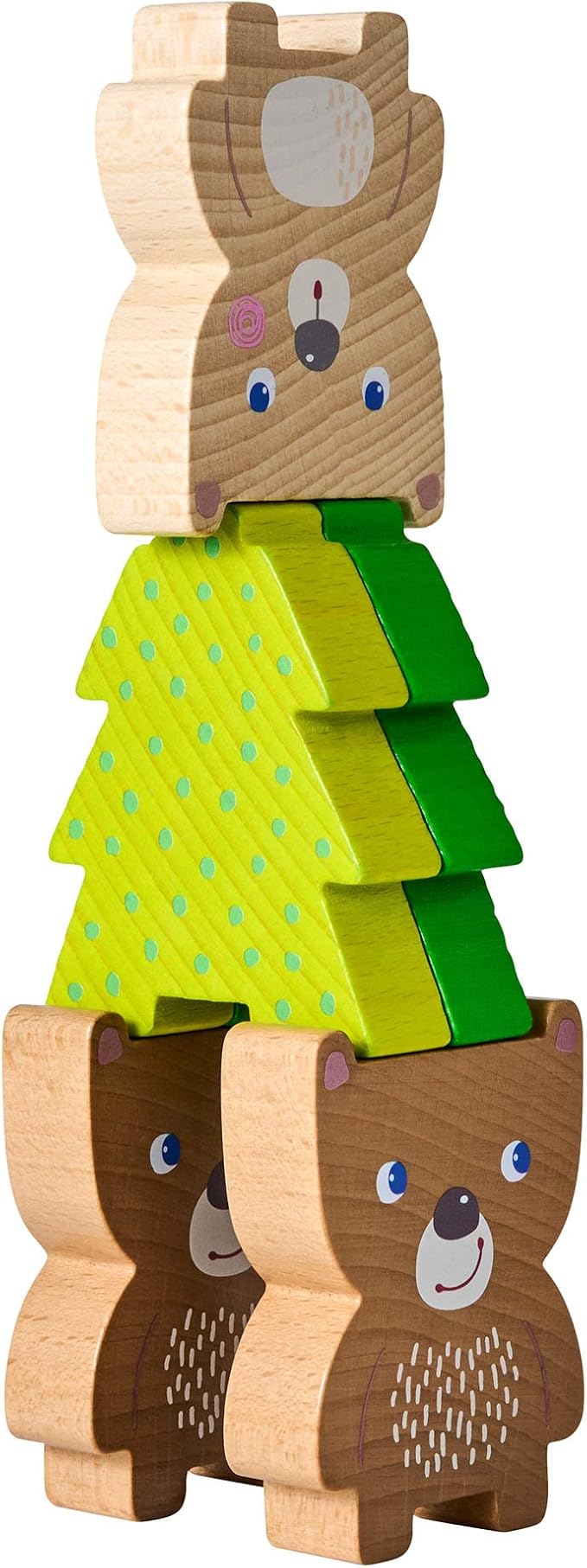 HABA Forest Friends Wooden Stacking Toy – Montessori Sorting Game & Shape Sorter for Toddlers – Educational Wooden Blocks for Preschool Learning – Stacking Toys for Toddlers 2+, Made in Germany