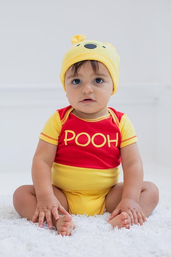 Disney Cosplay Baby Bodysuit and Hat Set Newborn to Infant Sizes (Newborn - 24 Months)